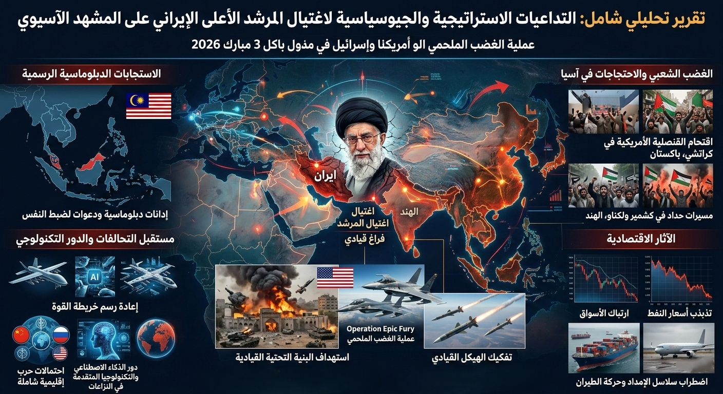 تداعيات استراتيجية وجيوسياسية لاغتيال المرشد الأعلى الإيراني على المشهد الآسيوي